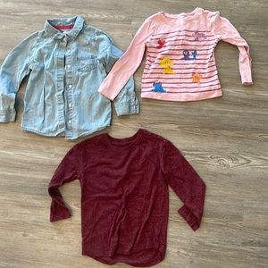 3t long sleeve shirts - old navy and cat and Jack
